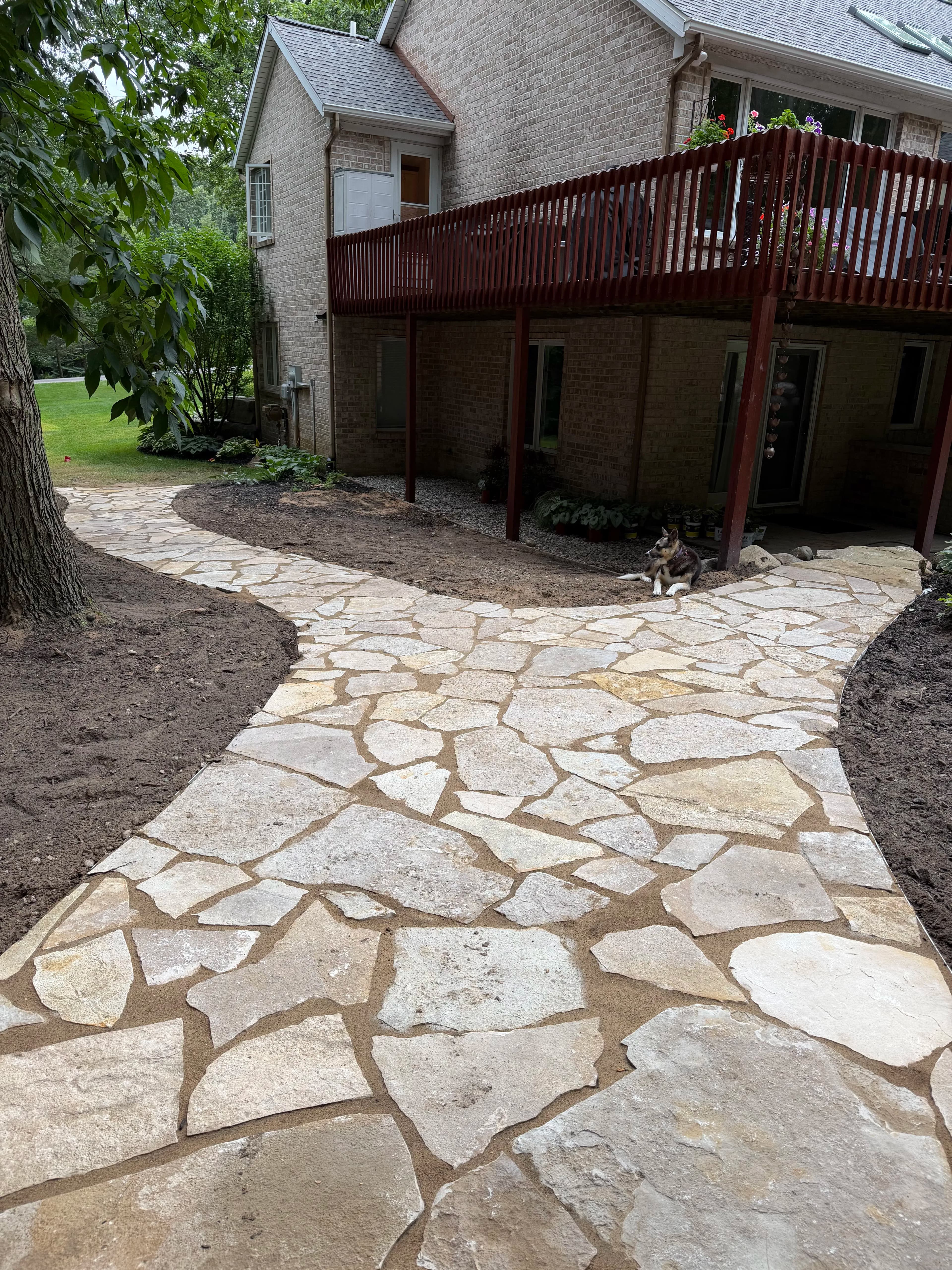 Project Flagstone Walkway Install With a Buried Surprise Underneath image