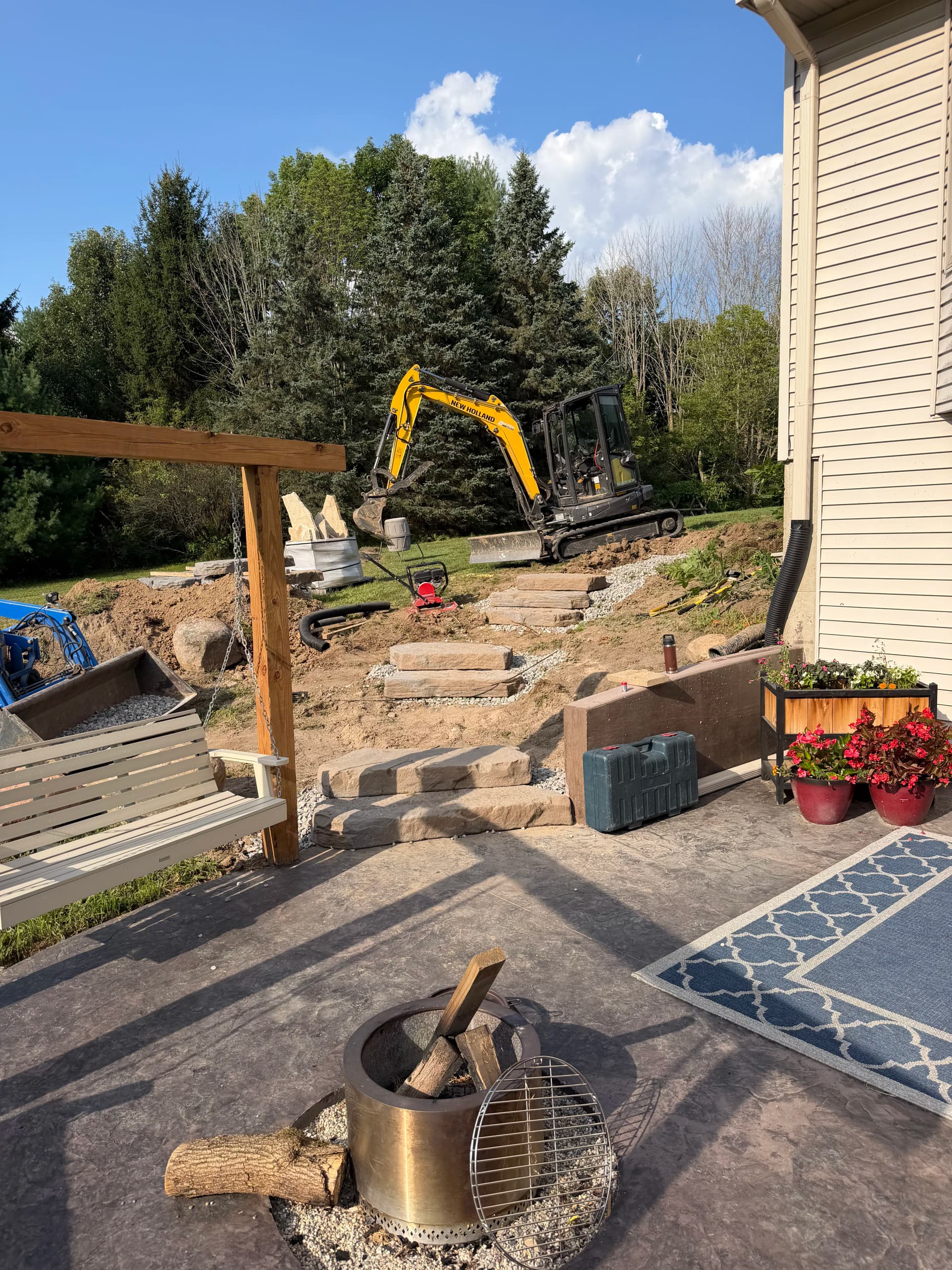 Stone Steps and Walkway Build - Day 1 Progress