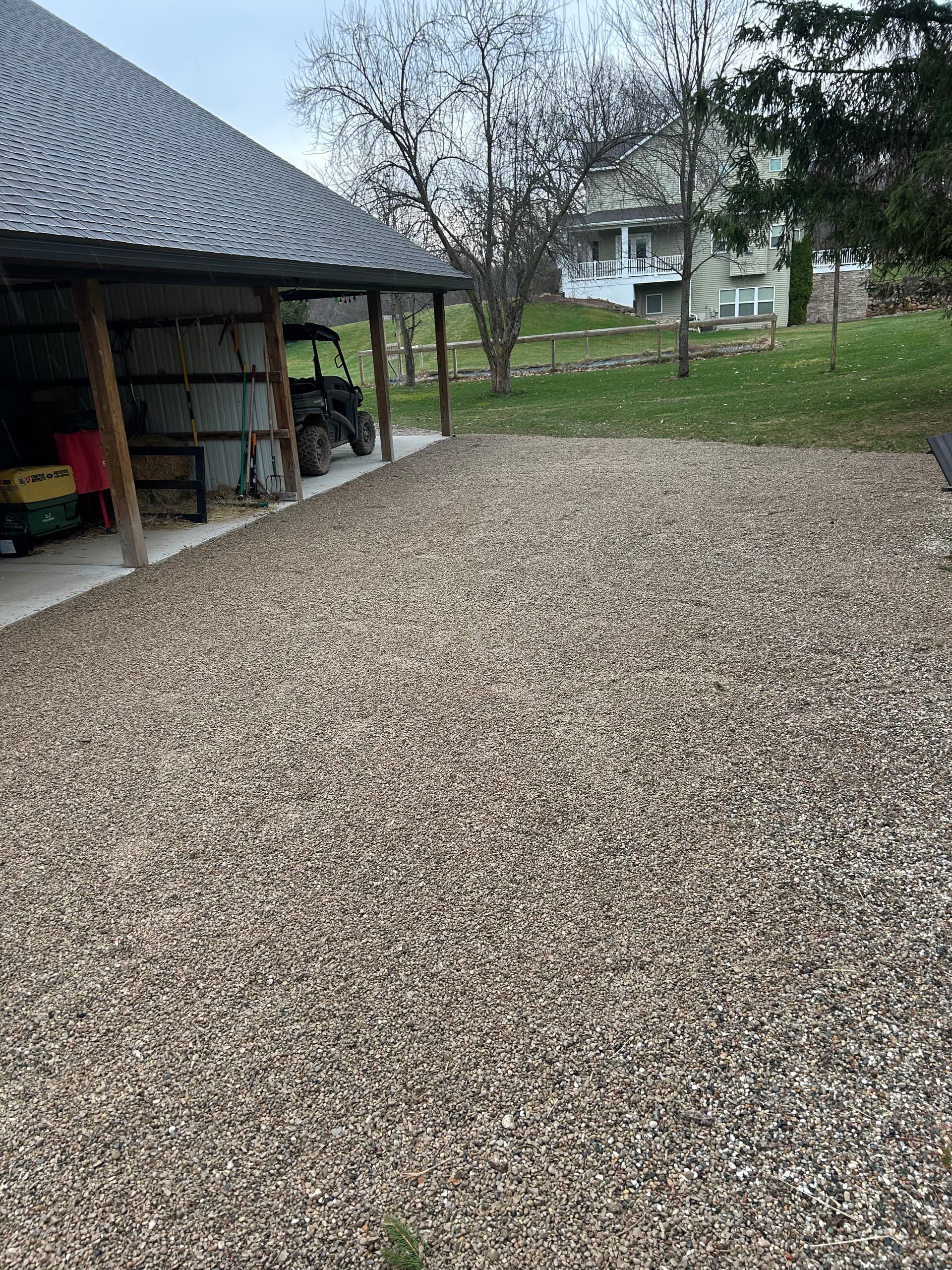 Fresh Pea Stone Driveway and a Trailer Loaded for the Next One image